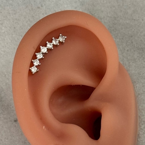 Silver Crystal Arch Cartilage Earring Brand New